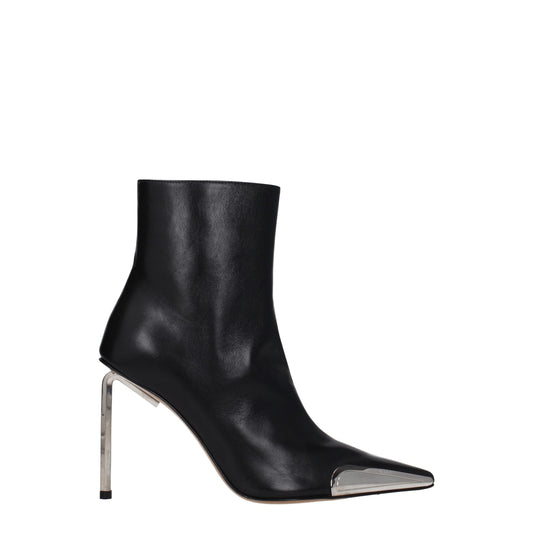 High-Heel Ankle Boots by Off-White for women in leather black, silver & white showcases a ergonomic silhouette from the Women's Leather High-Heel Ankle Boots collection, featuring a ergonomic high-heel 10-cm-heel and a ergonomic .