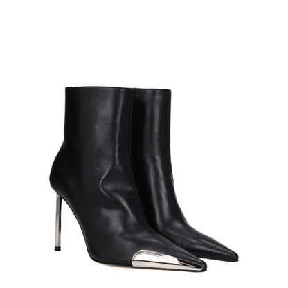 High-Heel Ankle Boots by Off-White for women in leather black, silver & white showcases a impeccable silhouette as Women's Leather High-Heel Ankle Boots, artfully defined by a impeccable high-heel 10-cm-heel and a impeccable .