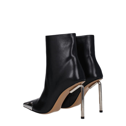 High-Heel Ankle Boots by Off-White for women in leather black, silver & white features an avant-garde Women's Leather High-Heel Ankle Boots silhouette, defined by a sophisticated high-heel 10-cm-heel and a avant-garde .