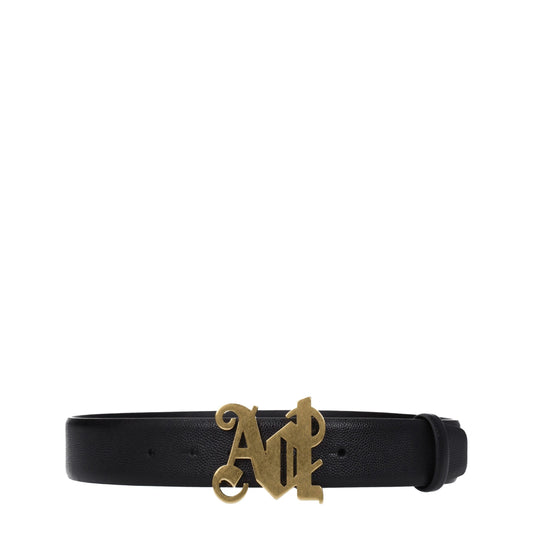 Belt by Palm Angels for women in leather black & gold features an artisanal silhouette, showcasing the artisanal craftsmanship of the Leather Belt collection for a artisanal finish.