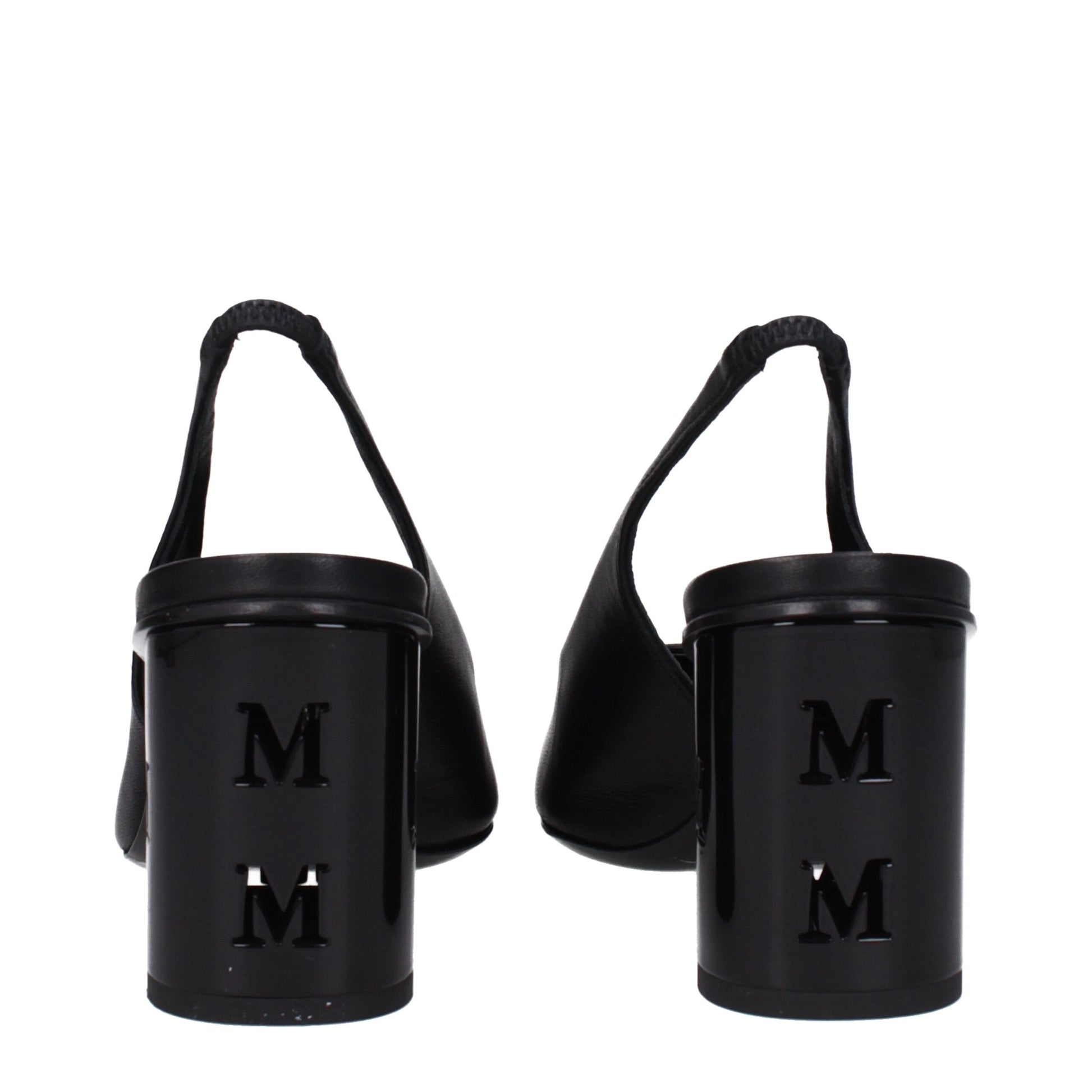 Mid-Heel High-Heel Sandals by Max Mara for women in leather black features an effortlessly chic silhouette from the Women's Leather Mid-Heel High-Heel Sandals collection, showcasing a effortlessly chic high-heel 7-5-cm-heel mid-heel and elegant round toe style.
