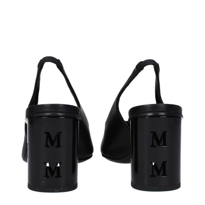 Mid-Heel High-Heel Sandals by Max Mara for women in leather black features an effortlessly chic silhouette from the Women's Leather Mid-Heel High-Heel Sandals collection, showcasing a effortlessly chic high-heel 7-5-cm-heel mid-heel and elegant round toe style.