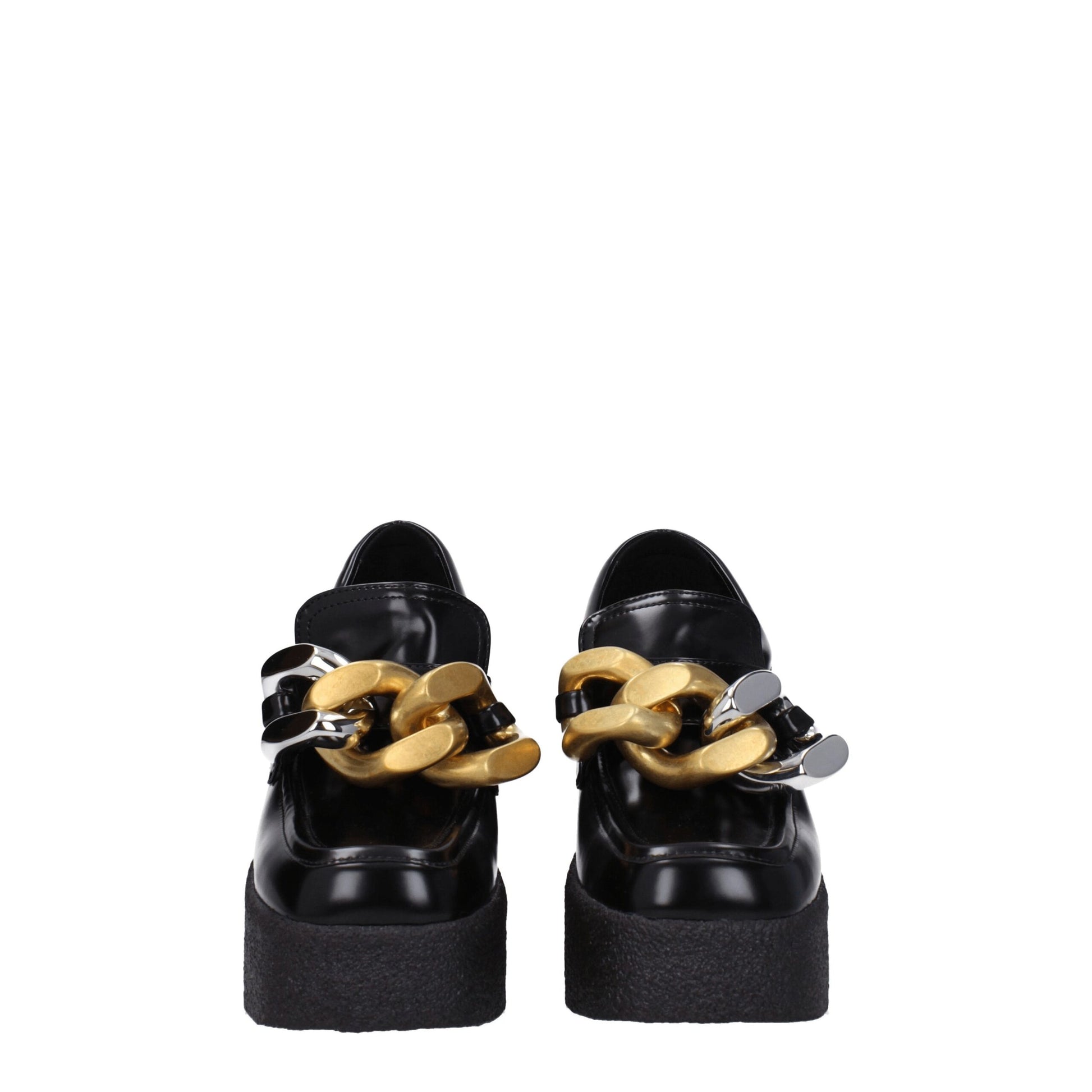 Very-High-Heel Platform Loafer Pumps Shoes by Stella McCartney for women in leather & rubber black showcases a impeccable silhouette as Women's Leather & Rubber Very-High-Heel Platform Loafer Pumps Shoes, artfully designed with a impeccable high-heel platform 11-cm-heel very-high-heel and refined square toe style for a impeccable finish.