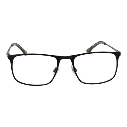 Eyeglasses Frames by Land Rover for men in stainless steel and black showcases a refined silhouette, detailed with a black coloured frame finish and a sophisticated full-frame frame design.