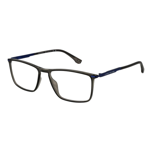 Eyeglasses Frames by Land Rover for men in plastic gray features an refined silhouette, showcasing a sophisticated gray coloured frame and refined full-frame frame design for a refined look.