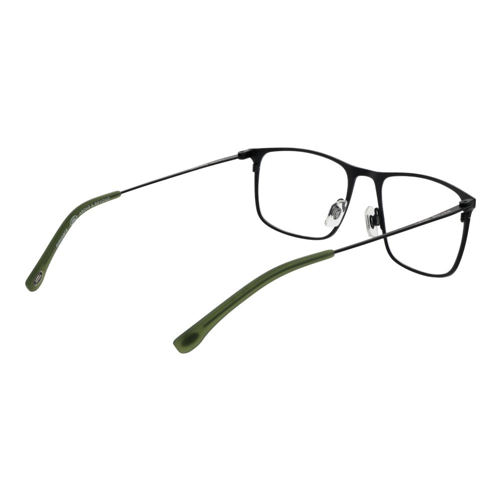 Eyeglasses Frames by Land Rover for men in stainless steel black features an refined silhouette, showcasing a sophisticated black coloured frame and refined full-frame frame design for a refined look.