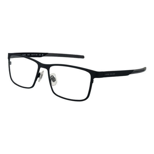 Eyeglasses Frames by Land Rover for men in stainless steel black showcases a reflective silhouette, artfully incorporating a sophisticated black coloured frame with a distinct full-frame frame design.