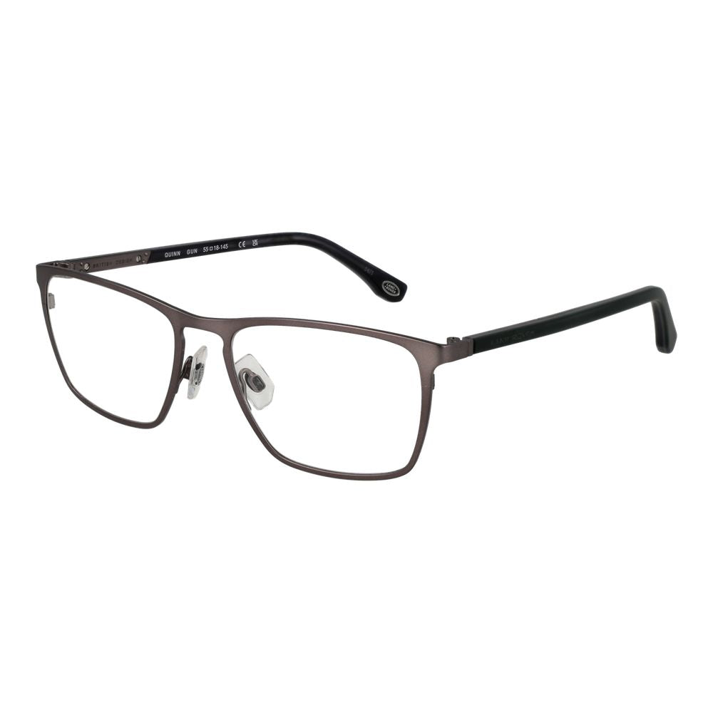 Eyeglasses Frames by Land Rover for men in stainless steel and gray showcases an refined full-frame frame design featuring a sophisticated gray coloured frame for an refined and refined aesthetic.