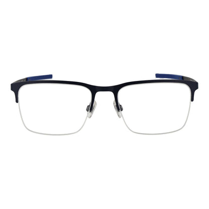Eyeglasses Frames by Land Rover for men in stainless steel blue showcases a refined half-frame frame design with a refined blue coloured frame finish for a refined and sophisticated look.