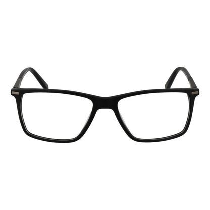 Eyeglasses Frames by Land Rover for men in acetate and black showcases a refined silhouette, detailed with a black coloured frame finish and a sophisticated full-frame frame design.