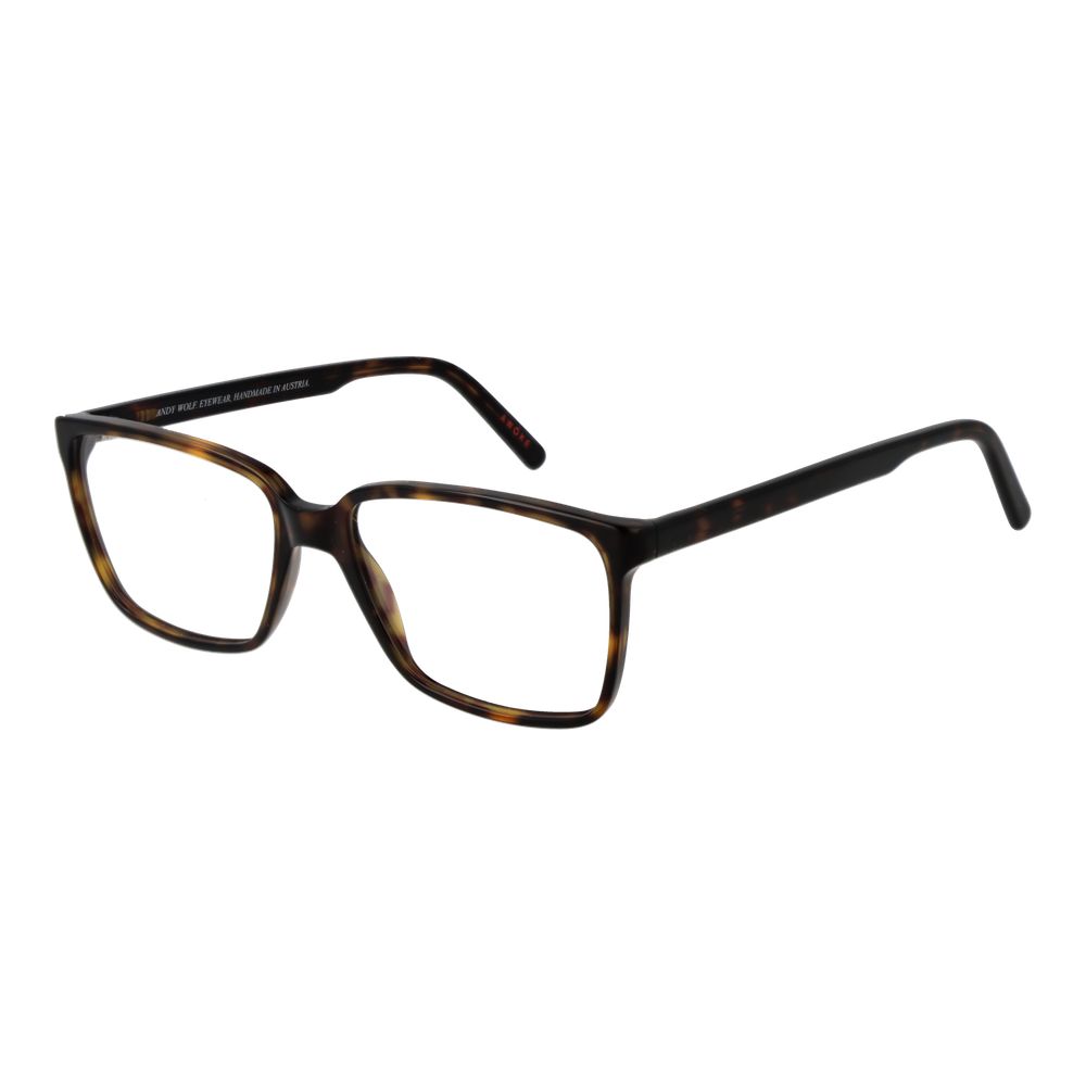 Eyeglasses Frames by Andy Wolf for unisex in acetate brown showcases a reflective silhouette, artfully incorporating a sophisticated brown coloured frame with a distinct full-frame frame design.