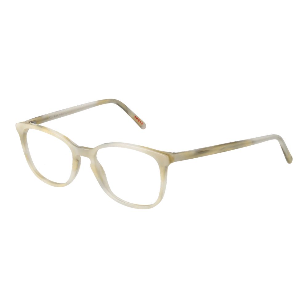 Eyeglasses Frames by Andy Wolf for unisex in acetate cream features an refined silhouette, showcasing a sophisticated cream coloured frame and refined full-frame frame design for a refined look.