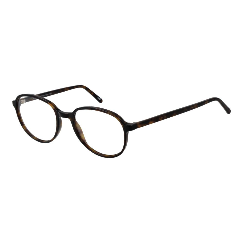 Eyeglasses Frames by Andy Wolf for unisex in acetate brown showcases a reflective silhouette, artfully incorporating a sophisticated brown coloured frame with a distinct full-frame frame design.