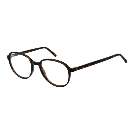Eyeglasses Frames by Andy Wolf for unisex in acetate brown showcases a reflective silhouette, artfully incorporating a sophisticated brown coloured frame with a distinct full-frame frame design.
