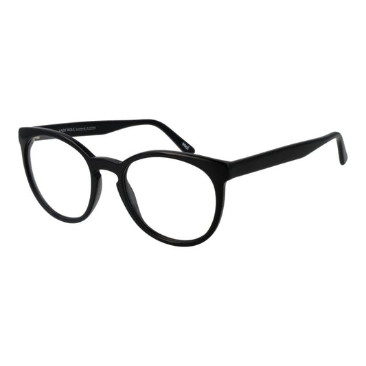 Eyeglasses Frames by Andy Wolf for unisex in acetate black showcases a reflective silhouette, artfully incorporating a sophisticated black coloured frame with a distinct full-frame frame design.