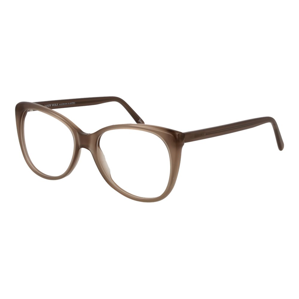 Eyeglasses Frames by Andy Wolf for unisex in acetate and brown showcases a refined silhouette, detailed with a brown coloured frame finish and a sophisticated full-frame frame design.