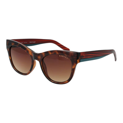 Sunglasses by Radley for women in polycarbonate brown features an lustrous butterfly full-rim frame design with brown coloured frame detailing and gradient category-3-dark-tint lens for a lustrous aesthetic.