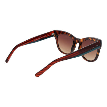 Sunglasses by Radley for women in polycarbonate and brown featuring an opulent butterfly full-rim frame design with a sophisticated brown coloured frame finish and high-performance gradient category-3-dark-tint lens.