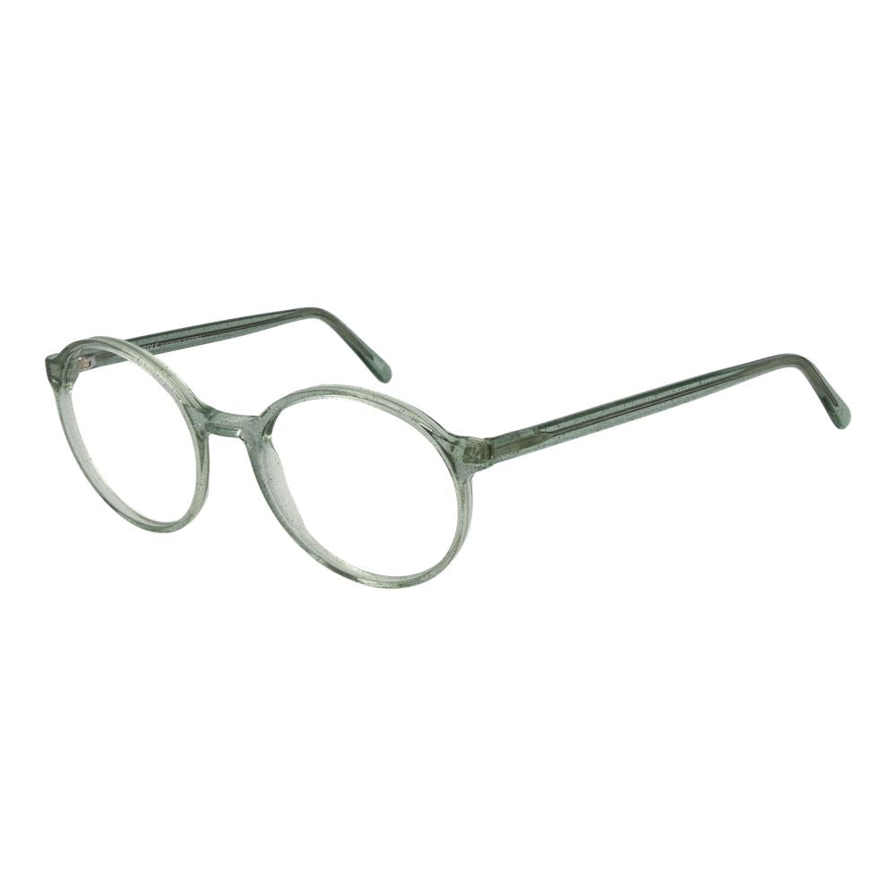 Eyeglasses Frames by Andy Wolf for unisex in acetate turquoise showcases a reflective silhouette, artfully incorporating a sophisticated turquoise coloured frame with a distinct full-frame frame design.
