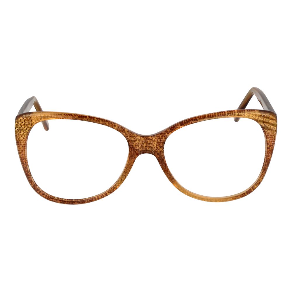 Eyeglasses Frames by Andy Wolf for unisex in acetate orange showcases a reflective silhouette, artfully incorporating a sophisticated honey coloured frame with a distinct full-frame frame design.