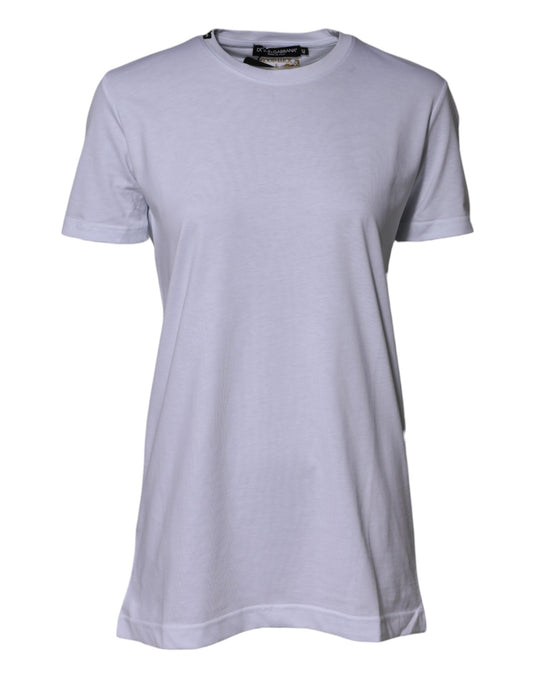 Dolce & Gabbana Women's Short-Sleeve Crew Neck Cotton T-Shirt - White