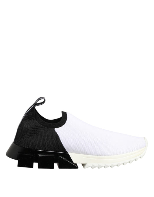 Dolce & Gabbana Women's Low Top Polyester Polyurethane Viscose & Rubber Sneakers - Black White