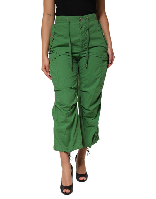 Dolce & Gabbana Women's Regular Fit High Rise Stretch Cotton Cargo Pants - Green