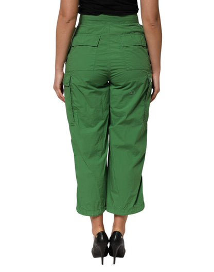Dolce & Gabbana Women's Regular Fit High Rise Stretch Cotton Cargo Pants - Green