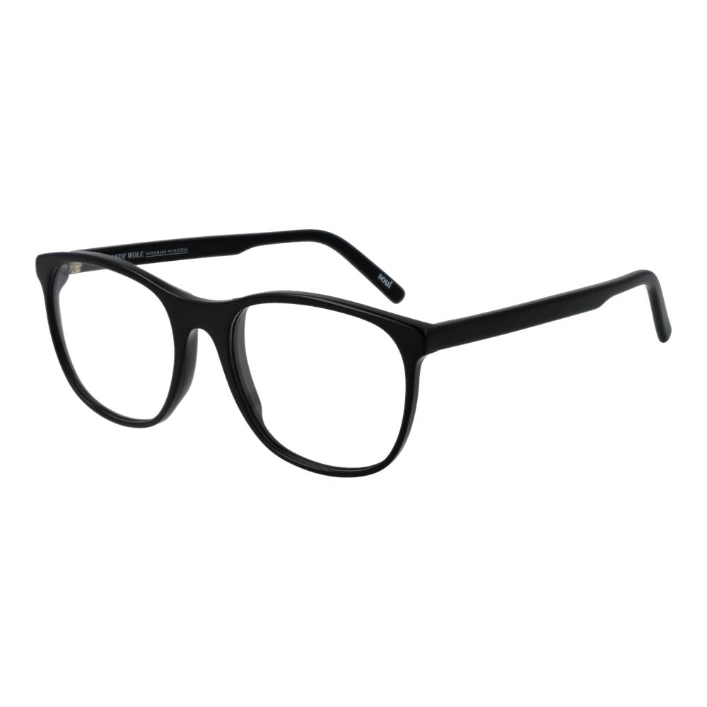 Eyeglasses Frames by Andy Wolf for unisex in acetate black features a refined silhouette, showcasing a refined black coloured frame and full-frame frame design for a sophisticated, premium look.