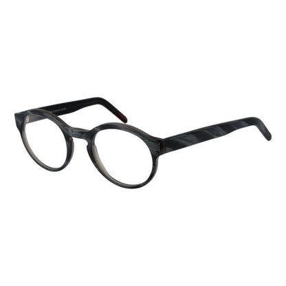 Eyeglasses Frames by Andy Wolf for unisex in gray showcases a reflective silhouette, artfully incorporating a sophisticated gray coloured frame with a distinct full-frame frame design.