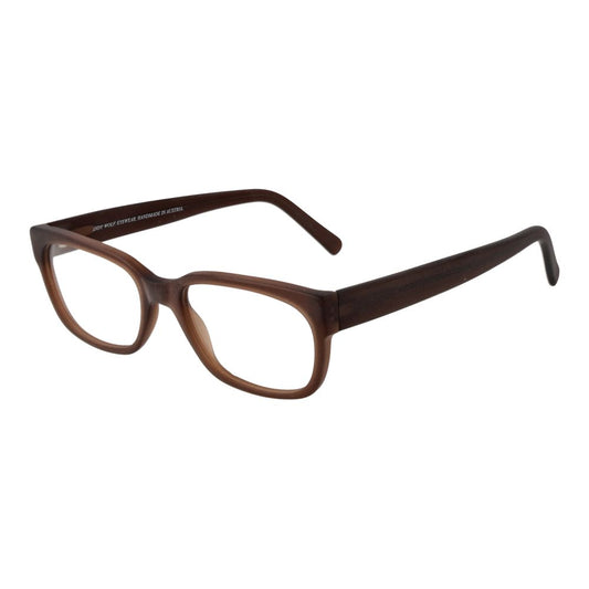 Eyeglasses Frames by Andy Wolf for unisex in acetate brown showcases a refined full-frame frame design with a refined brown coloured frame finish for a refined and sophisticated look.