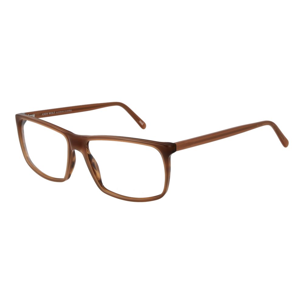 Eyeglasses Frames by Andy Wolf for unisex in acetate and brown showcases an refined full-frame frame design featuring a sophisticated brown coloured frame for an refined and refined aesthetic.