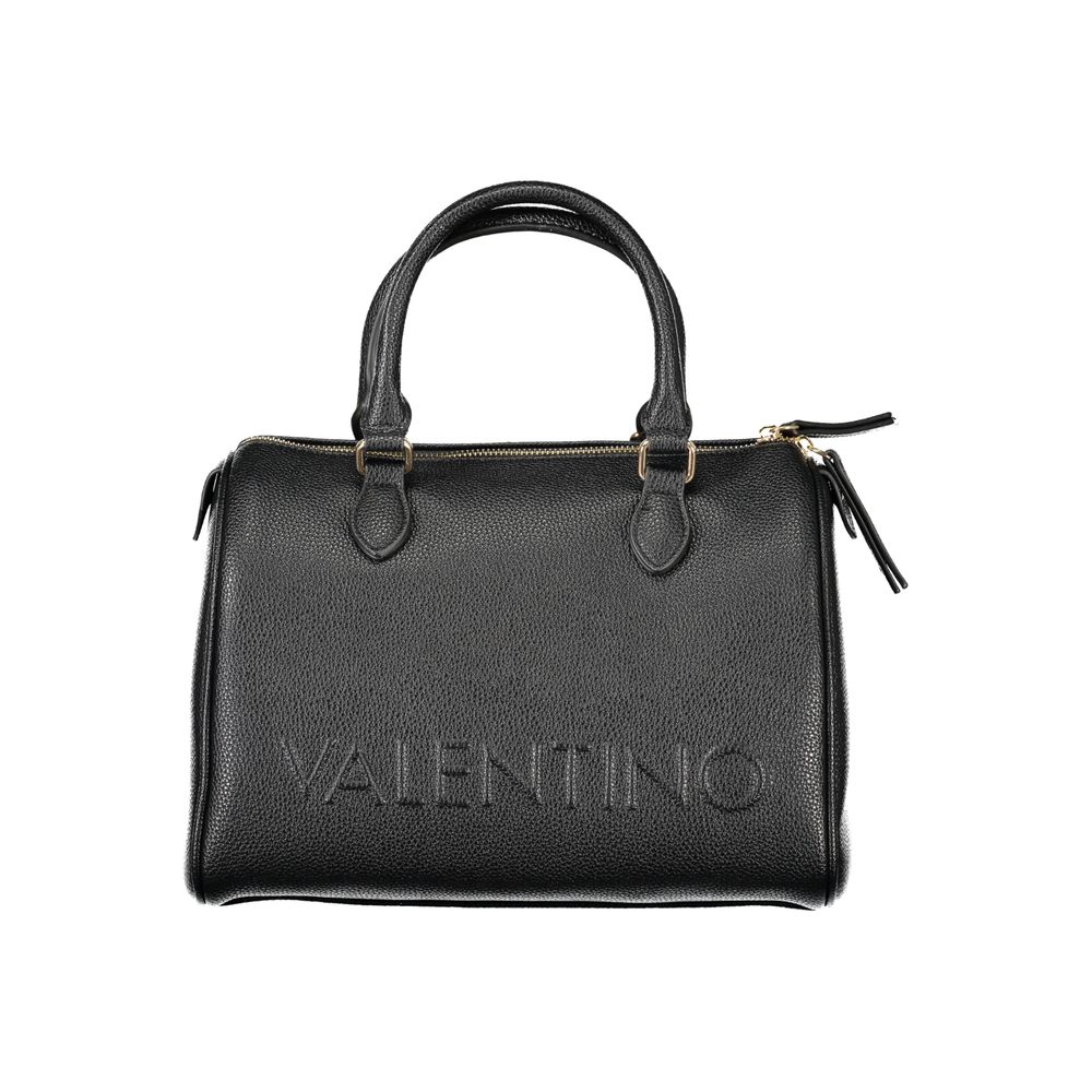 This Handbag by Mario Valentino for women in polyethylene and black & signature presents a sculptural silhouette featuring a secure zipper, ample internal-pockets, and versatile shoulder-strap, handle & adjustable-strap for a sculptural finish.