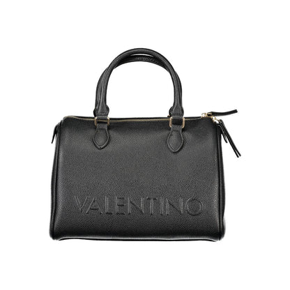 This Handbag by Mario Valentino for women in polyethylene and black & signature presents a sculptural silhouette featuring a secure zipper, ample internal-pockets, and versatile shoulder-strap, handle & adjustable-strap for a sculptural finish.