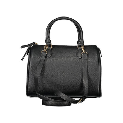 Handbag by Mario Valentino for women in polyethylene black & signature features a exquisite silhouette, showcasing a secure zipper and exquisite internal-pockets with versatile shoulder-strap, handle & adjustable-strap for a exquisite finish.
