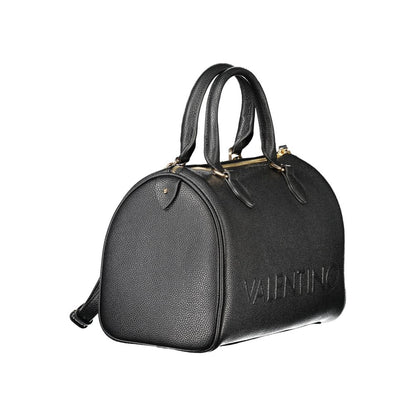 Handbag by Mario Valentino for women in polyethylene black & signature features a signature silhouette, showcasing a secure zipper and signature internal-pockets with versatile shoulder-strap, handle & adjustable-strap for a sophisticated look.