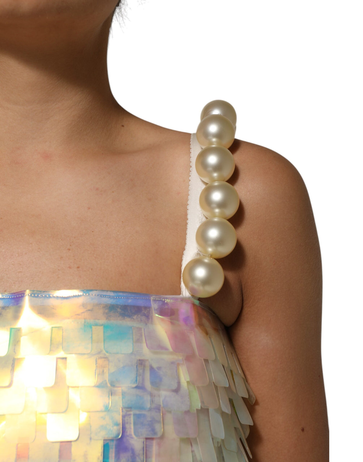 Dolce & Gabbana Women's Polyester Sequins & Silk Mini Dress - Multicolor Pearl