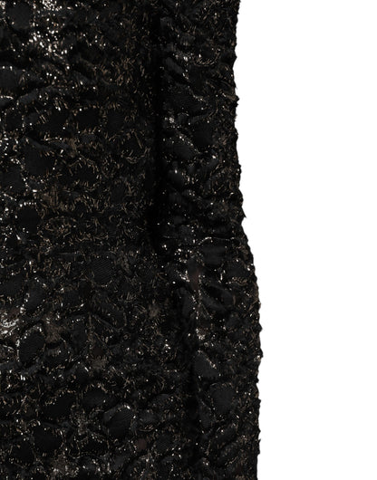 Dolce & Gabbana Women's Sheath Long-Sleeve Nylon Polyester Silk Tweed & Sequins Midi Dress - Black