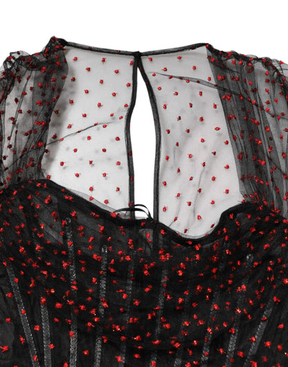 Dolce & Gabbana Women's Sheath Short-Sleeve; Long-Sleeve Chiffon Lace & Silk Short Mini Dress - Black