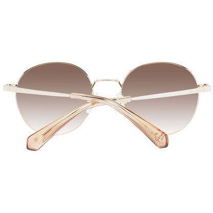Ted Baker Panto Gradient Dark-Tint Metal Sunglasses - Gold