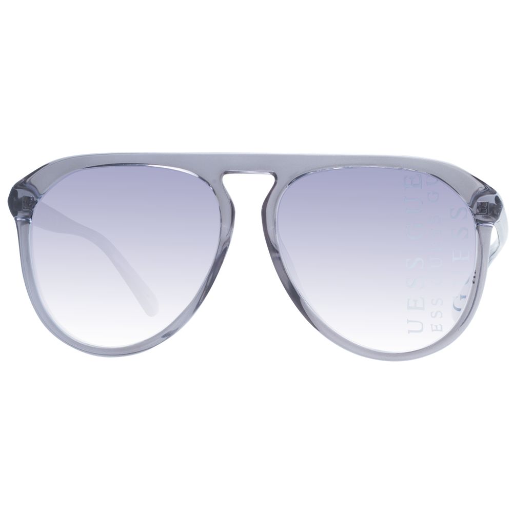 This Sunglasses by Guess for men in plastic gray presents a sumptuous silhouette, showcasing a sumptuous aviator full-rim frame design in gray coloured frame and high-performance gradient category-2-medium-tint lens.
