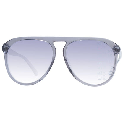 This Sunglasses by Guess for men in plastic gray presents a sumptuous silhouette, showcasing a sumptuous aviator full-rim frame design in gray coloured frame and high-performance gradient category-2-medium-tint lens.