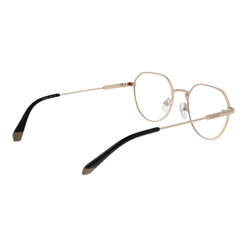 Eyeglasses Frames by Polaroid for unisex in metal gold features a refined silhouette, showcasing a refined gold coloured frame and full-frame frame design for a sophisticated, premium look.