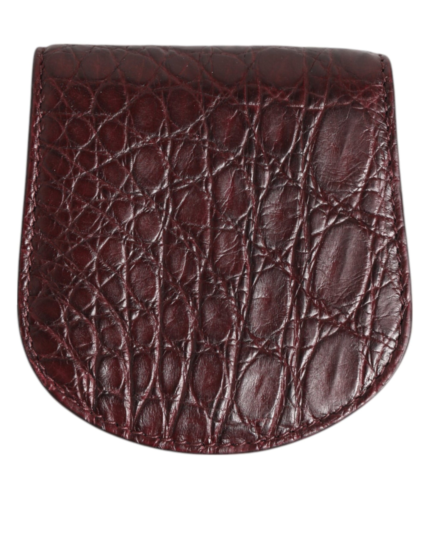 Wallet by Dolce & Gabbana for men in caiman leather brown & burgundy presents a streamlined silhouette, showcasing the sophisticated design of the Caiman Leather Wallet collection with functional coin-purse.