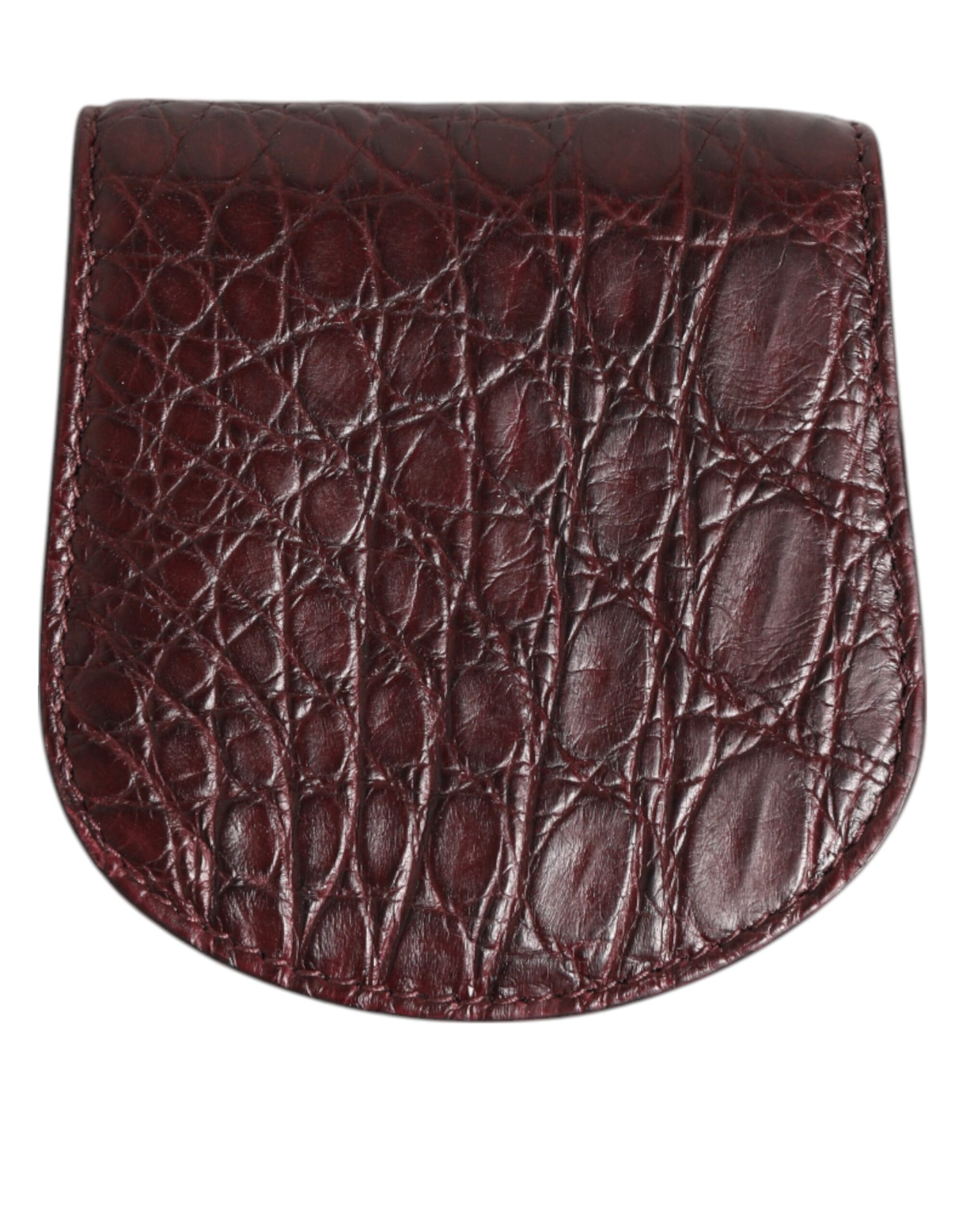 Wallet by Dolce & Gabbana for men in caiman leather brown & burgundy presents a streamlined silhouette, showcasing the sophisticated design of the Caiman Leather Wallet collection with functional coin-purse.