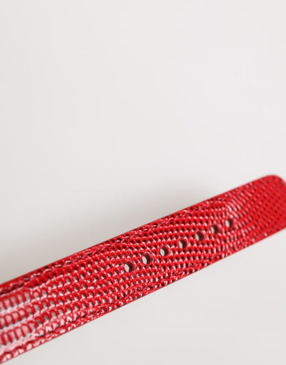 Dolce & Gabbana Women's Gold Metal & Exotic Calf Leather Bracelet - Gold Red