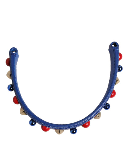 Shoulder Strap by Dolce & Gabbana for women in calf leather blue features a contemporary design, highlighting the distinctive style of the Calf Leather Shoulder Strap with a contemporary finish.