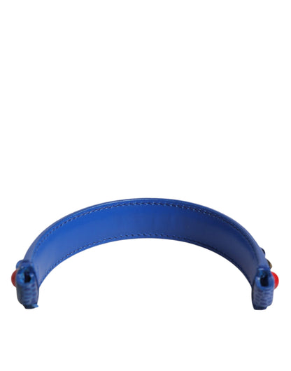 Shoulder Strap by Dolce & Gabbana for women in calf leather blue showcases a enviable design, perfect for elevating any ensemble as part of the Calf Leather Shoulder Strap collection.