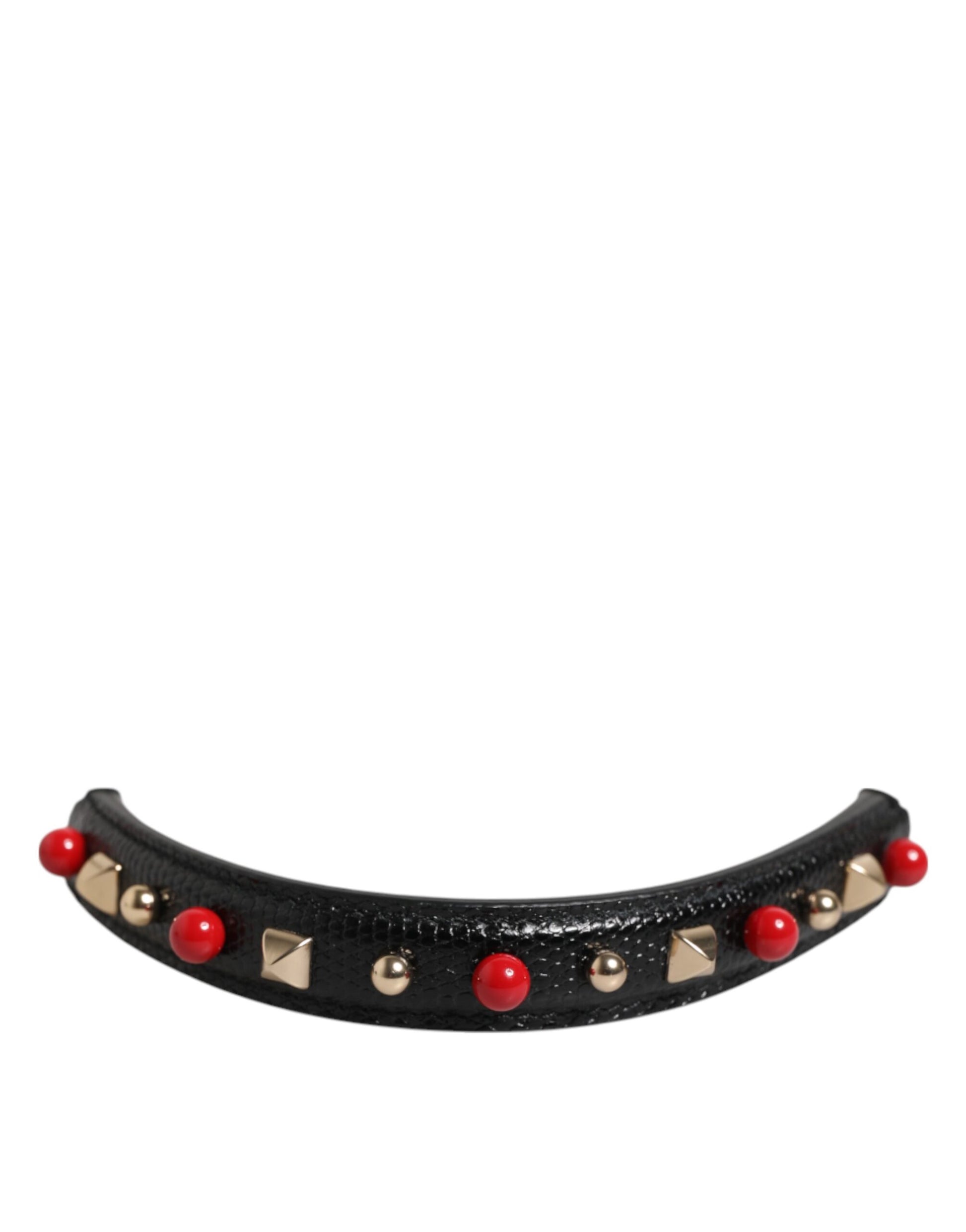 Shoulder Strap by Dolce & Gabbana for women in calf leather black features a chic design, presenting a refined view of the Calf Leather Shoulder Strap with a chic finish.