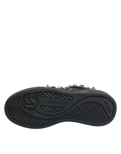 Dolce & Gabbana Men's Low Top Calf Leather & Rubber Sneakers - Black